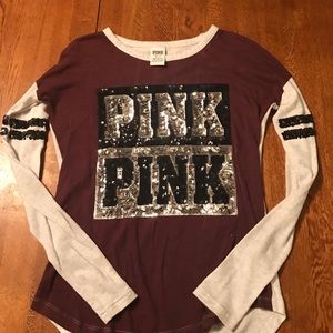 PINK long sleeve knit top
